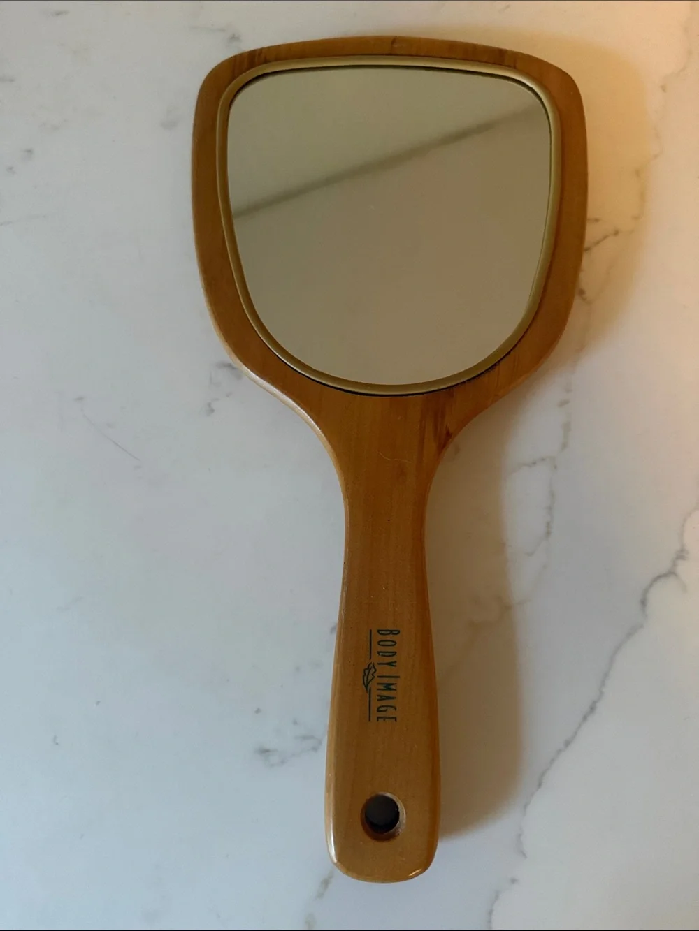 Vintage Body Image Wooden Hand Mirror